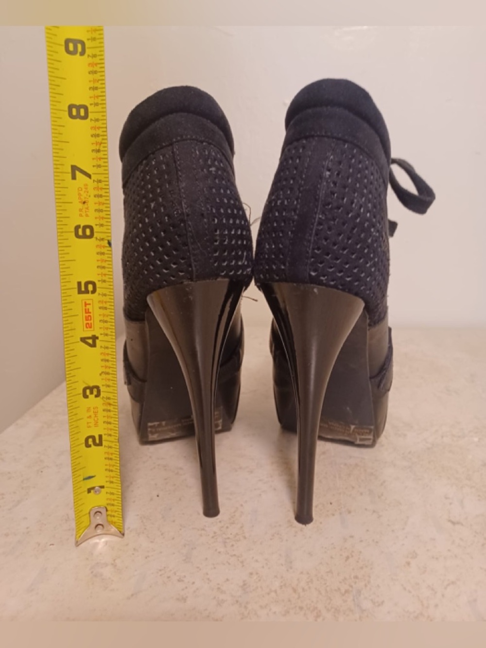 Qupid Black Lace-Up Platform Ankle Boots - Picture 3 of 5